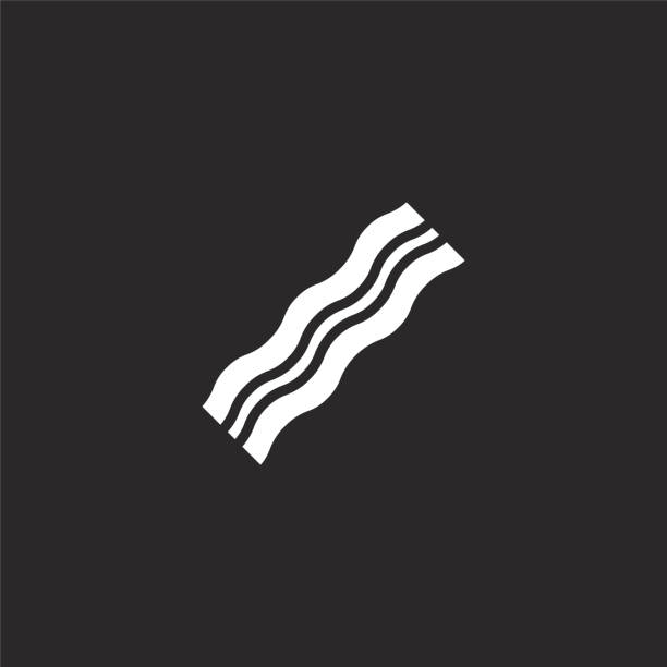 bacon icon. Filled bacon icon for website design and mobile, app development. bacon icon from filled breakfast collection isolated on black background. bacon icon. Filled bacon icon for website design and mobile, app development. bacon icon from filled breakfast collection isolated on black background. bacon illustrations stock illustrations