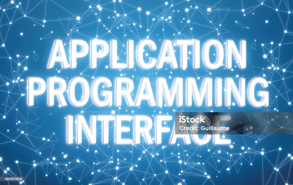 Application Programming Interface On Blue Network Background Stock ...