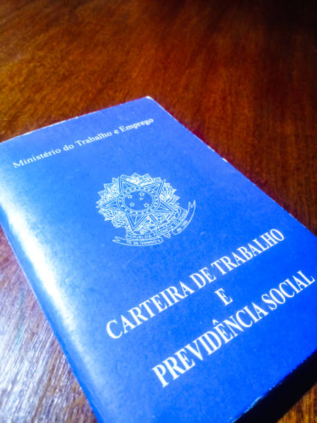 istock Brazilian document work and social security on wooden table 1169158881