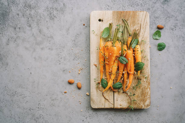 Food. Light gray background. Copy space