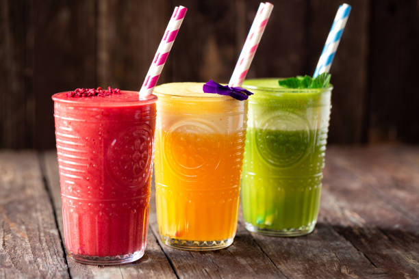 istock Three smoothies in glasses served on the table 1169162362