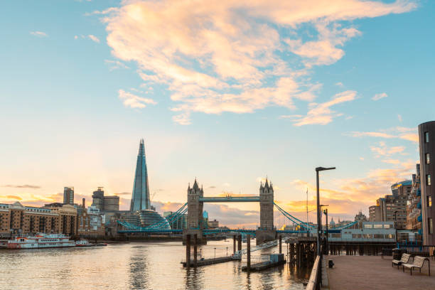 istock London view at sunset with Tower Bridge and modern buildings 1169163729