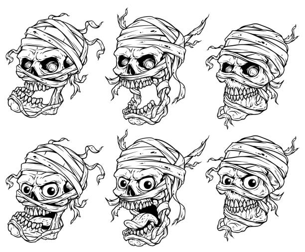Drawing Of Head Bandages Illustrations, Royalty-Free Vector Graphics
