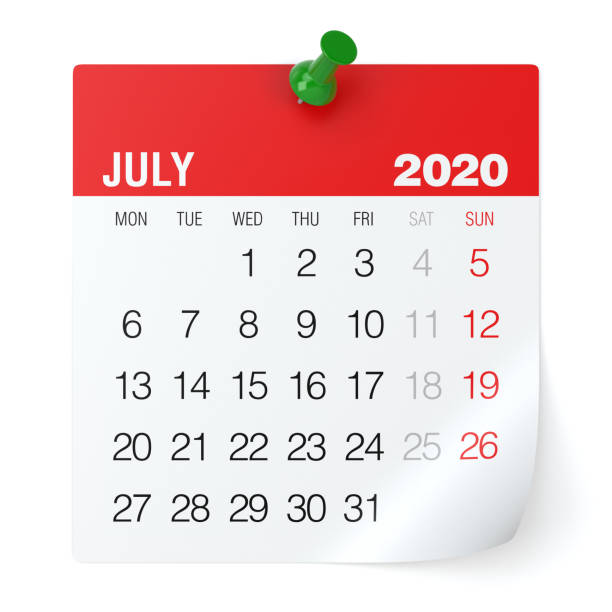 istock July 2020 - Calendar. Isolated on White Background. 3D Illustration 1169165778