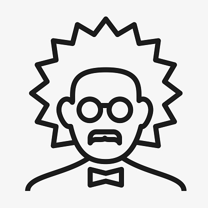 Vector illustration. Expert or scientist icon. Lineal geometric style.