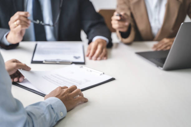 istock Job interview with human resource manager in office, Recruitment concept. 1169174727