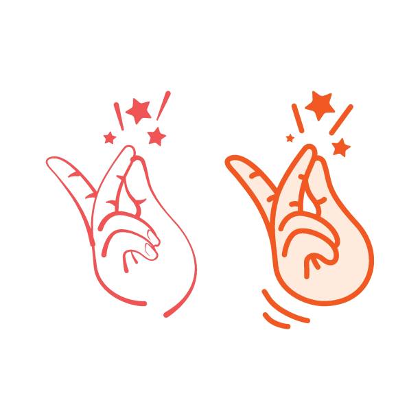 Woman snapping her finger. Two versions Hand, Human Hand, Banner - Sign, Snapping Fingers hand snapping fingers stock illustrations