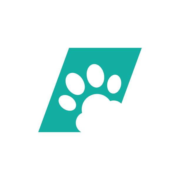 logo śladu psa - sprzęt dla zwierząt domowych stock illustrations
