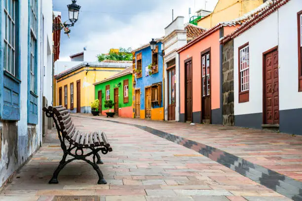 Photo of Charming colorful streets of old colonial town los Llanos di aridane in La Palma, Canary islands