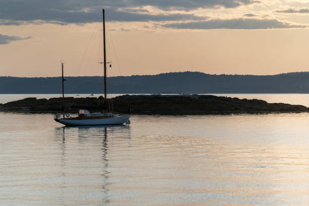 Early evening views of Pumpkin Island, Maine.