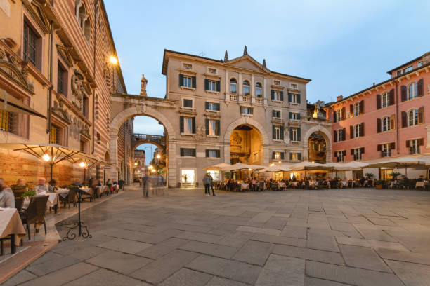 istock Ancient square in Verona in sunset time. 1169179772
