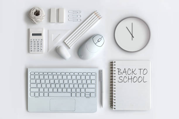 istock Office, back to school desktop stationery design 1169180454