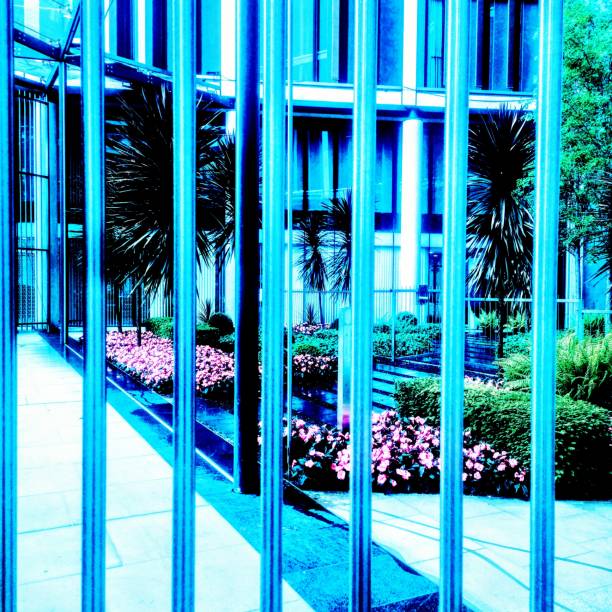 A view of a landscaped area in Knightsbridge, Central London, Britain.