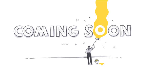 ilustraciones, imágenes clip art, dibujos animados e iconos de stock de comming soon concept - coming soon