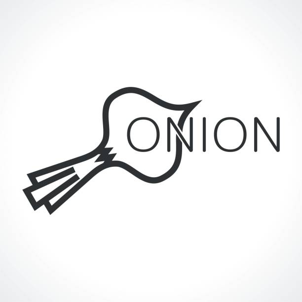 logo with onions. vector art illustration