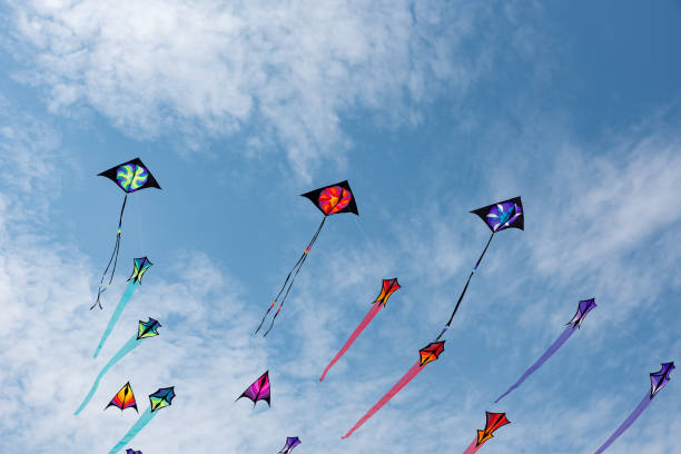 istock Kites with blue sky and white clouds 1169194534