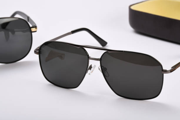 istock Two sunglasses with glasses case on white background 1169198744