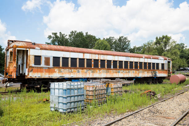 istock Old Abandoned Rusted Passenger Train Car 1169200348
