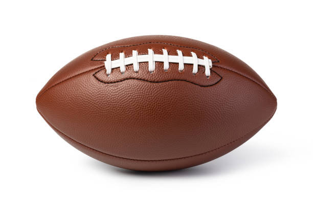 Leather American football ball Leather American football ball isolated on white background pigskin stock pictures, royalty-free photos & images