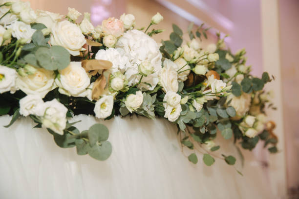 istock Wedding bouquet on the table in restaurant 1169209351