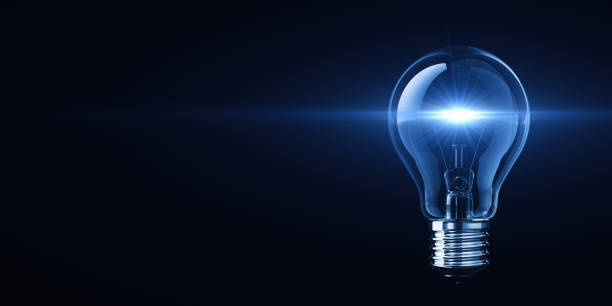 아이디어의 빛 - light bulb electricity lighting equipment blue 뉴스 사진 이미지