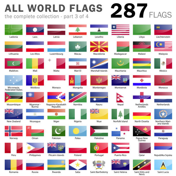 All World Flags - 287 items - part 3 of 4 All Vector Illustration World Flags. The most complete collection. mexico poland stock illustrations