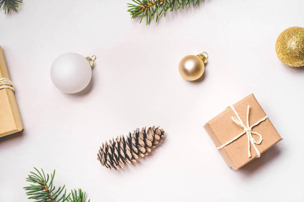istock Pattern of Christmas decorations on white background 1169218111