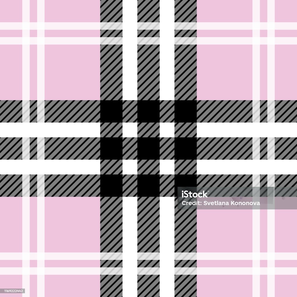 Pink Checker Thread Pattern Fashionable Pink And Black Checkered Pattern Stock Illustration ...