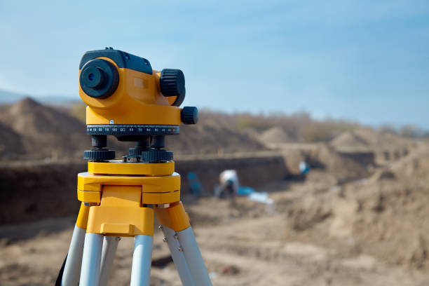 istock Special device (level) for surveyor builders, geodesy equipment close up. 1169228530