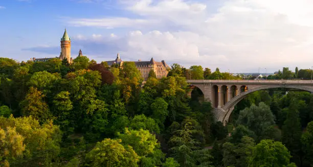 The Adolphe Bridge and characteristic buildings of Luxembourg