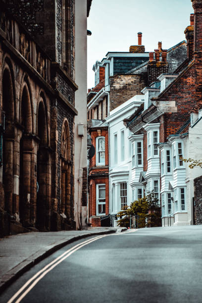 street in arundel town, united kingdom - arundel england imagens e fotografias de stock