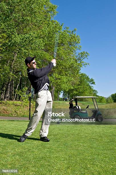 Golf Swing Stock Photo - Download Image Now - Blurred Motion, Golf Cart, 25-29 Years