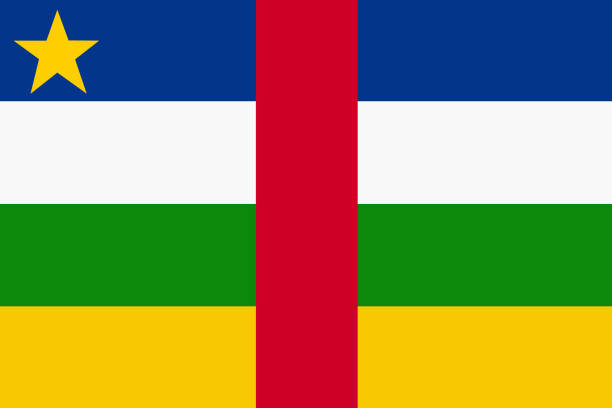 duży plik przedstawiający flagę w tle flagi republiki środkowoafrykańskiej - bangui stock illustrations
