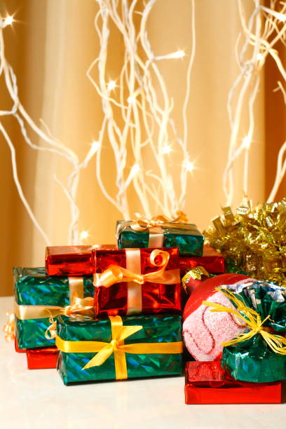istock Decorative packaging for Christmas accessories. New Year holiday card. 1169236151