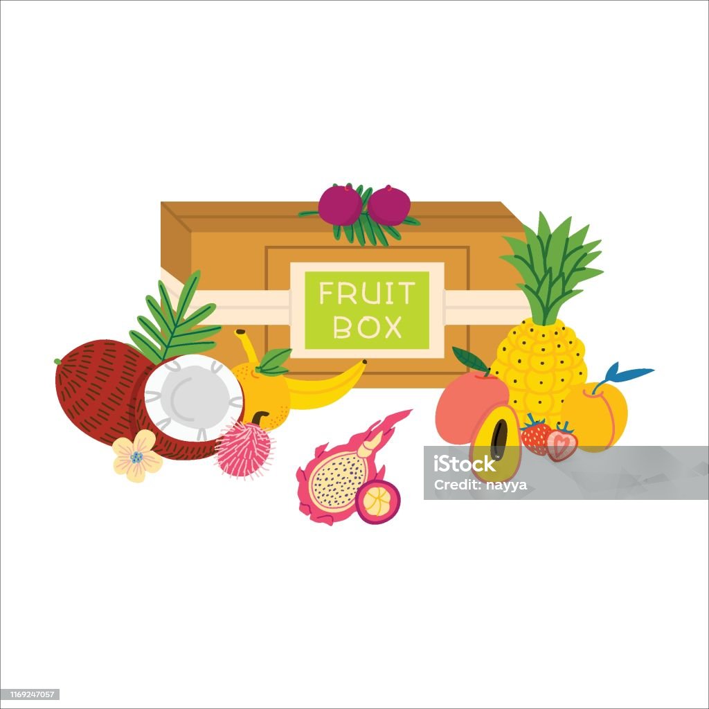 Fruit Box Vector Fruit Box Flat Vector Illustration Stock Illustration - Download Image ...