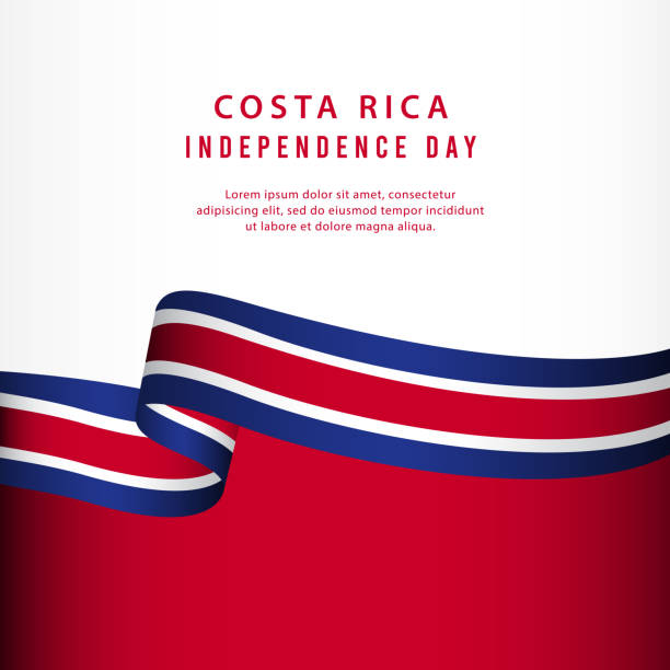 행복, 코스타리카 독립 기념일 벡터 템플릿 디자인 일러스트 - costa rica stock illustrations