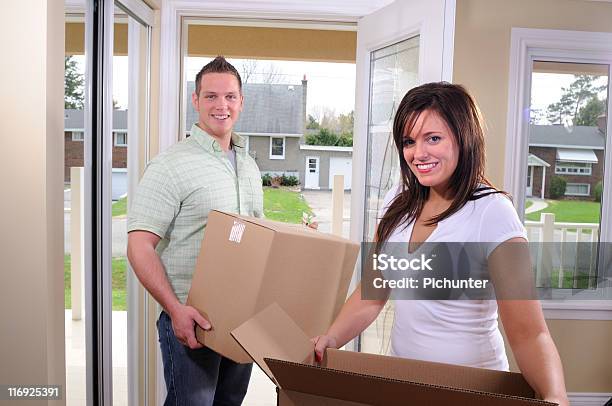 Moving House Stock Photo - Download Image Now - 20-24 Years, Adult, Adults Only