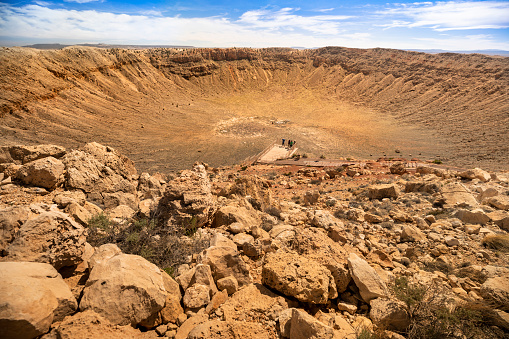 Meteor impact crater in Coconino County Arizona USA near Flagstaff.