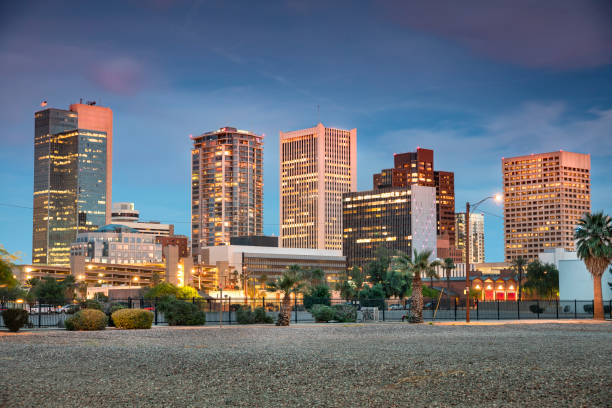 istock Phoenix Arizona downtown city skyline at night 1169257231