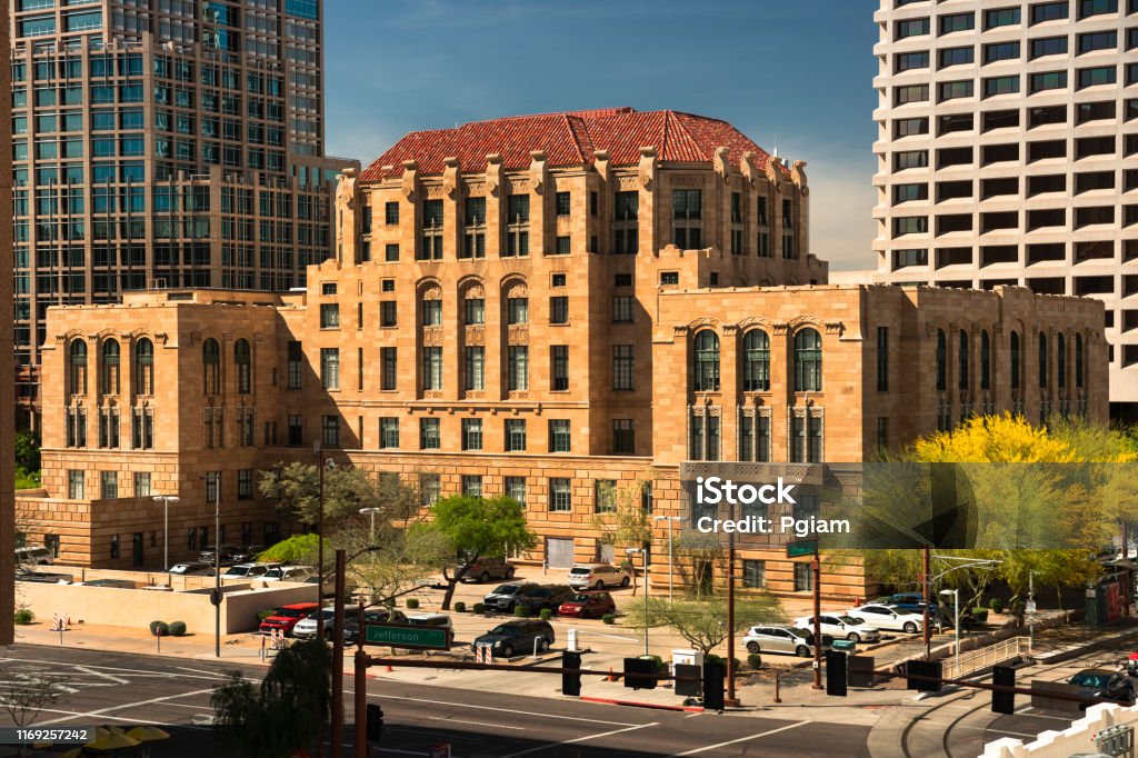 Maricopa County Courthouse in downtown Phoenix Arizona Historic Maricopa County court house and city hall in the downtown core of Phoenix Arizona USA Arizona Stock Photo