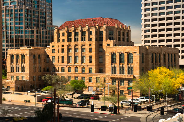 tribunal do condado de maricopa em phoenix do centro arizona - city government town hall government building - fotografias e filmes do acervo