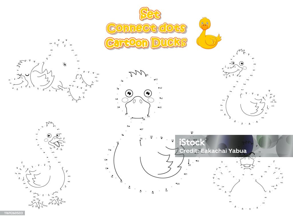 Ilustración de Establecer Conectar Los Puntos Y Dibujar Lindos Patos De  Dibujos Animados Juego Educativo Para Niños Ilustración Vectorial Marco  Animal y más Vectores Libres de Derechos de Pato - Pájaro acuático -