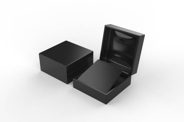 blank earring box for branding. 3d illustration rendering. - magnetic storage imagens e fotografias de stock