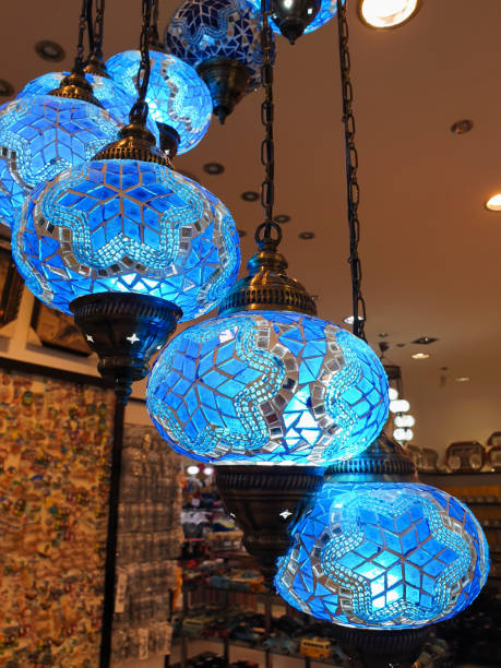 istock Turkish pendant multi-colored glass lamp 1169264683