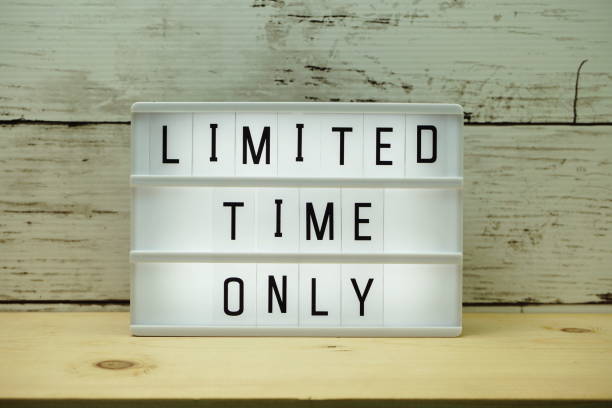 istock Top view Limited Time Only word on light box Flat lay with space copy 1169265742