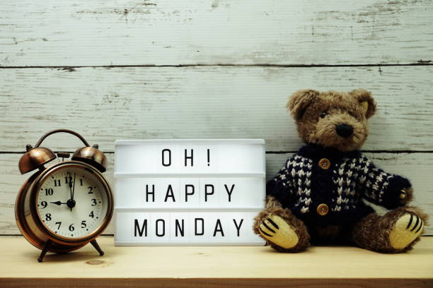 istock Happy Monday lightbox alphabet wording on wooden background 1169266507