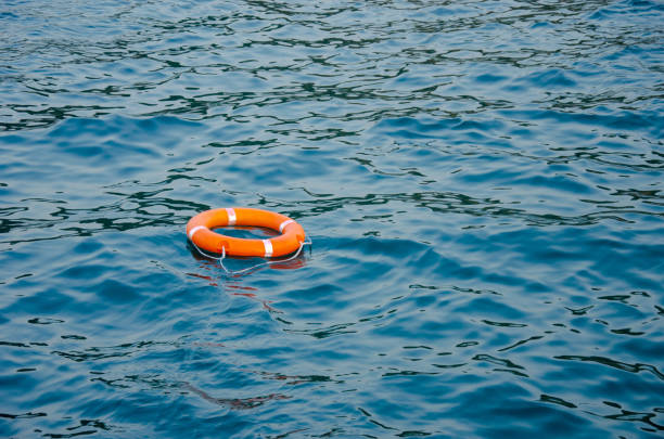 istock Orange rubber rings in the sea 1169266682