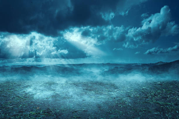 istock Spooky hills at night with moonlight 1169268131