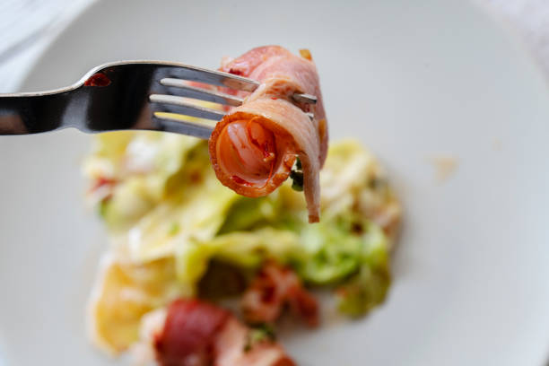 fresh and tasty european salad on white dish