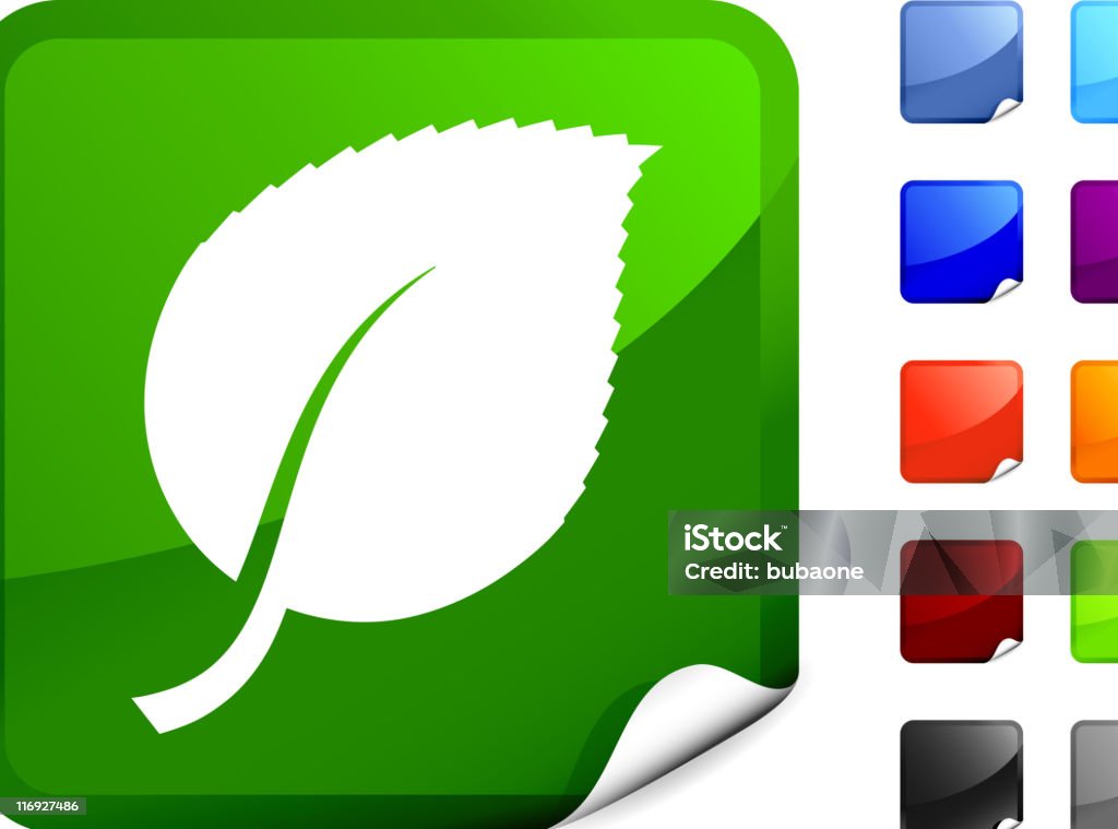 birch tree leaf royalty free vector art on a Sticker birch tree leaf icon on a Sticker Beauty stock vector